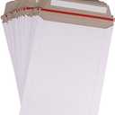 zmybcpack 100 Pack 6X8 inch Self Seal Photo Document Mailers Stay Flat White Cardboard Envelopes White Photography Mailers for CD, Photos, Document