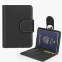 ALLIVE Passport Holder for Travel, Genuine Leather Passport Holder with AirTag Hidden Pocket, Rfid Blocking Passport Cover Travel Wallet for Women Men, Airport Essentials Gift (Black)