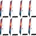 USCNC X Banner Stand Adjustable Fit Banner 23 x 63 to 32 x 78 Inch, Portable Travel Bag, Bigger, More Adaptable Advertising, Stores, Tradeshow, Restaurant, Event, Birthday & Party (8 PACk)