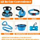 LOBEVE No Pull Dog Harness, Collar & Leash Set | Includes Dog Seat Belt, Collapsible Bowls & Poop Bag Dispenser. Ideal for Training, Walking, Hiking. Fits Small to Large Dogs(Blue-S)