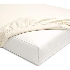 100% Washed Cotton Fitted Sheet 1Piece, Deep Pocket Bottom Sheet Fits Mattress up to 17", Linen Like Comfy and Breathable for All Seasons.      , Queen Size, Off White