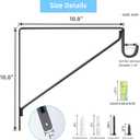 10-Pack Closet Rod Bracket, 10.8x10.8Inch Closet Shelf Brackets Heavy Duty Wall Mounted, Matte Black Steel Closet Rod Support Brackets Holder, 300 Lbs Load Capacity with Anchors Screws
