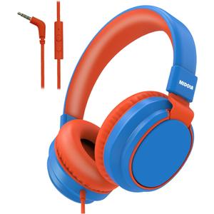 MIDOLA Kids Headphone Wired Volume Limited 85/94dB Over-Ear/On-Ear Foldable Headset with Microphone Hearing Protection Headphones for Toddler Boy Girl Child School Learning Pad Tablet Blue