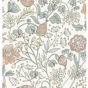 HeloHo Peel and Stick Wallpaper Floral Boho Contact Paper Self Adhesive Removable Waterproof Wallpaper for Bedroom Bathroom Beige/Pink Flower Leaf Nursery Botanical Wall Paper 16.1" X 118"