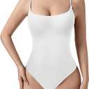 Square Neck Thong Bodysuits for Women for Daily Wear, Tank Top Body Suits for Womens (Medium)