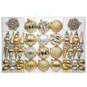 92pcs Christmas Ball Ornaments Christmas Tree Decoration Set with Srtings Shatterproof Christmas Baubles for Christmas Holiday Wreath Garland Party Decoration Gold-Silver