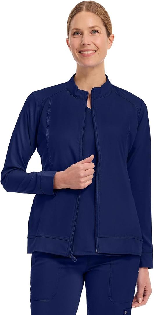 Healing Hands Women's Scrub Jacket, Zip-Up Front with 2-Way Stretch Comfort & Big Kangaroo Pockets 5038, Medium