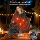 Wearable Heated Blanket Robe, Cordless battery Heated Blanket with 8-Zone Heating & 3 Temp Settings, Machine Washable Oversized Hooded Throw, Cozy Gift for Mom & Grandma, 38"x67", Grey, Teddy Fleece