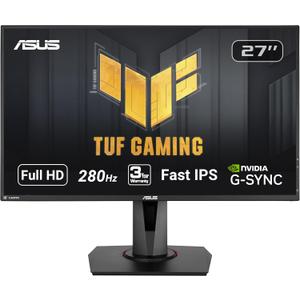 ASUS TUF Gaming VG279QM 27 HDR Monitor, 1080P Full HD (1920 x 1080), Fast IPS, 280Hz, G-SYNC Compatible, Extreme Low Motion Blur Sync (ELMB SYNC), 1ms, DisplayHDR 400,, BLACK