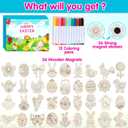 Worgree Easter Crafts for Kids, 36 Pcs DIY Wooden Magnets Art Craft Supplies Painting Kit for Boys Girls Ages 4-8 8-12 Birthday Easter Activities Toys Gifts Party Favors Basket Goodie Bag Stuffers