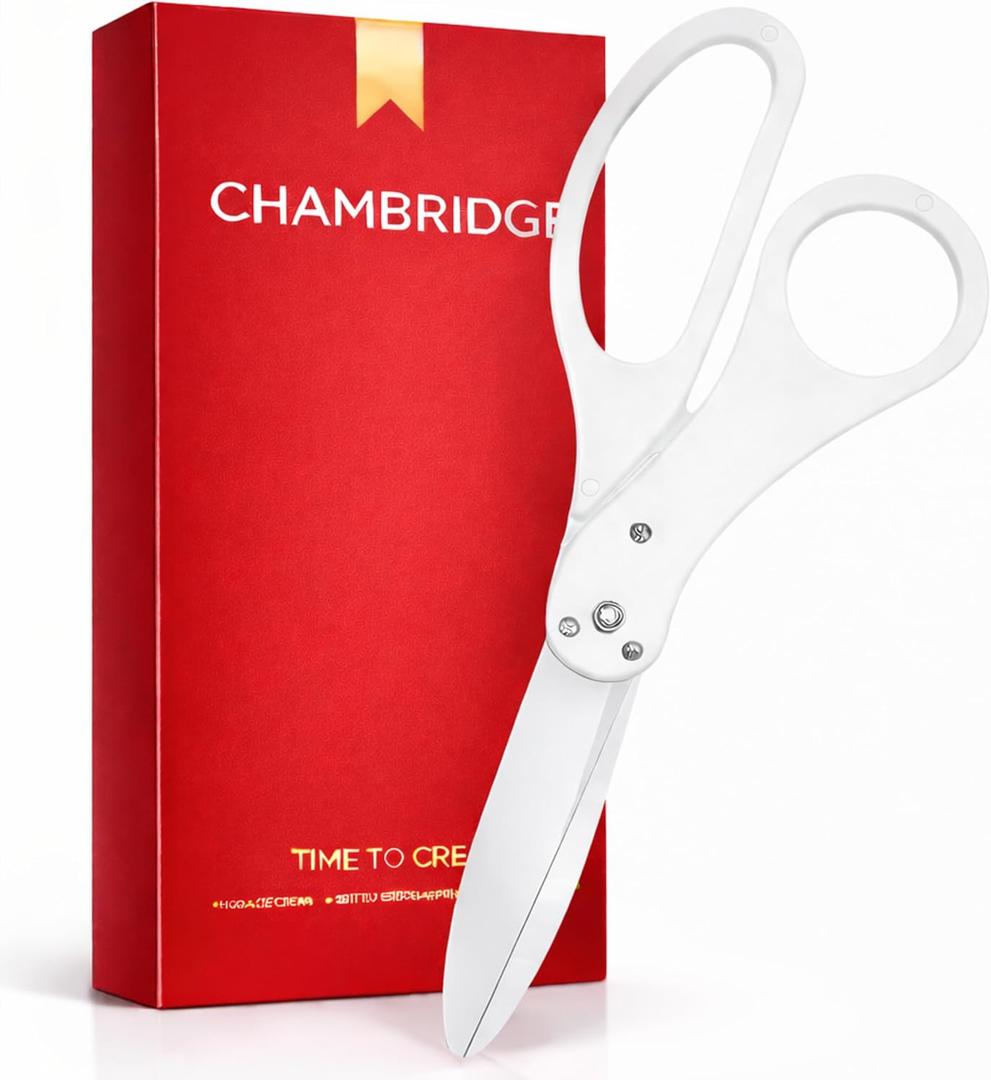20 Inch Oversized Grand Opening Scissors - Giant White Sharp Ribbon Cutting Scissors Big Ribbon Cutting Ceremony for Inaugurations Business Openings and Special Events