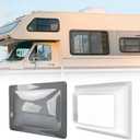 RVGUARD RV Skylight Bundle, 14"x22" Inner Dome with Skylight Replacement, 18"x26" Smoke Outer Skylight Fits 14"x22" Opening, for Camper Trailer Fifth Wheel Truck, UV Resistant, Impact Resistant