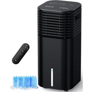 FANCOLE Windowless Portable Air Conditioners with 4Modes & 3Speeds, 15H Timer for Smart Auto-off, 2Gal Tank for 20H Cooling, Evaporative Air Cooler 17 FT Remote, 120° Swing Swamp Cooler No Hose Needed