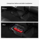 Rear Center Console Floor Storage Organizer Box for Tesla Model Y Juniper 2025 2026,Black TPE Car Accessory with Anti-Slip Lid,Backseat 2nd Row Seat Organizer Bin