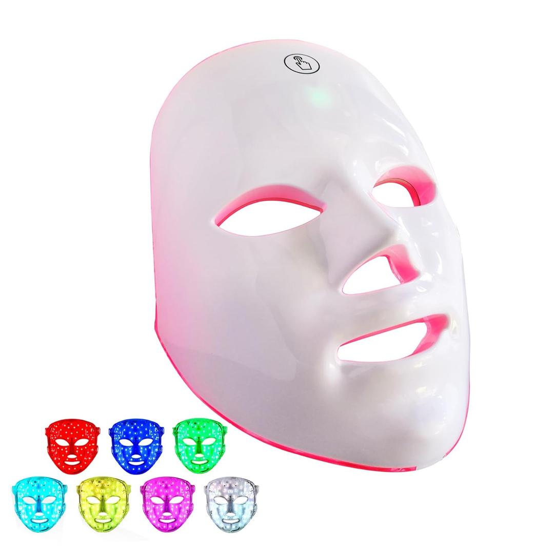 IOBTY Red Light Therapy Mask for Face, Blue & Red LED Light Therapy Face Masks Skincare at Home, USB Rechargeable (Maize Yellow)