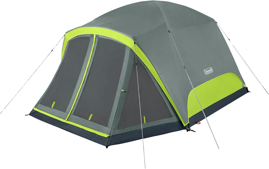 Coleman Skydome Camping Tent with Screened Porch & 5-Minute Setup, Weatherproof 4/6/8 Person Tent with Rainfly & Carry Bag, Made of PFAS-Free Materials