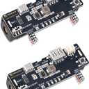 2pcs Breadboard Power Supply Module 3.3V 200mA 5V 2A Prototype Breadboard Equiped with USB Type-C Charging Port, Type-A Output Port Rechargeable Battery's Stand, Charging Module for Arduino