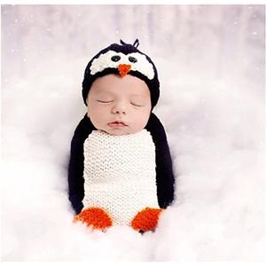 Unisex Newborn Baby Photography Props Cute Penguin Sleeping Bag Halloween Costume