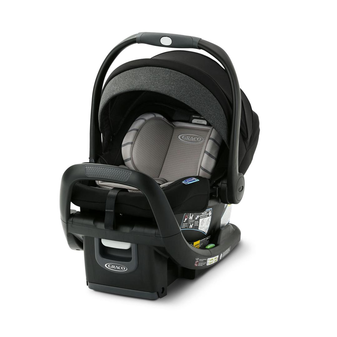 Graco SnugRide SnugFit Infant Car Seat, Anti Rebound Bar for Extra Safety, No-Rethread Harness, LATCH Equipped, Baby Car Seat, Gotham