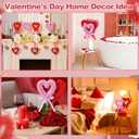 6 Pcs Valentines Day Tree Picks Large Red Pink Heart San Valentine Ornaments with Bow for Valentine's Day Tree Topper Decor Wedding Flower Arrangements Party Crafts Supplies