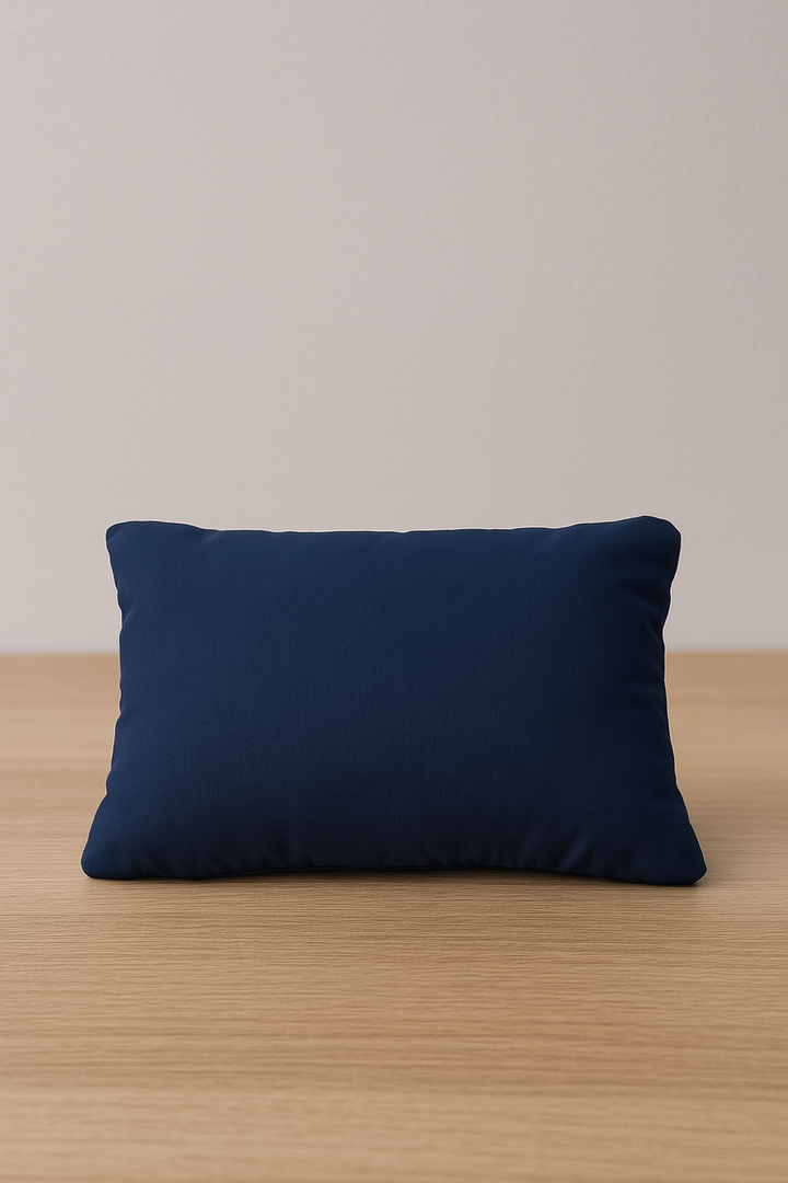 Navy Blue Rectangular Pillow – 12"x8.5" – Soft Support Cushion for Home, Office, Travel or Decor