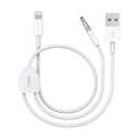 [Upgraded] Aux Cord for iPhone, Lightning to 3.5mm Aux Cord 2in1 Audio Charging Cable Compatible with iPhone 14 13 12 11 XS XR X iPad All iOS Version, Supports Car Stereo/Speakers/Headphone 3.94Ft (White)