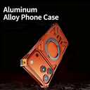 Magnetic Holder Metal Phone Case for iPhone 13 14 15 16 17 Pro Max Plus Hollow Luxury Aluminum Alloy Phone Protective Case (Silver,iphone16pro)