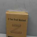 GETALL Fruit Basket for Kitchen, 2 Tier Countertop Fruit Holder, Detachable Metal Stand Fruit Bowl Organizer for Vegetable Bread Snacks Onions Storage, Large Capacity, Screws Free Design, Black(Z)