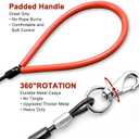 Heavy Duty Dog Leash, Chew Proof Metal Leash for Large Dogs (Up to 250lbs), WireRope Dog Leashes with Soft Silicone Grip (Black, 10 FT)