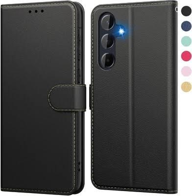 for Samsung Galaxy A56 Wallet Case | Premium Nappa Leather [RFID Blocking] | Wallet Case with Card Slots & Magnetic Clasp | Balanced Stand Flip Case | Wallet Phone Cases (Nappa Black)