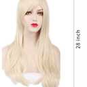 ANESHE Wigs 28" Long Wavy Hair Heat Resistant Cosplay Wig for Women (Light Blonde)