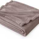 Bedsure GentleSoft Fleece Throw Blanket for Couch Mocha Brown - Lightweight Plush Fuzzy Cozy Soft Blankets and Throws for Sofa, 50x60 inches