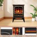ZAFRO Electric Fireplace Stove, 5100 BTU Quick Heating Electric Fireplace Heater with Adjustable Flame Brightness, 1000W/1500W Thermostat, for Living Room, Bedroom, 22 Inch Standard