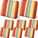 Geyoga 8 Pcs Rainbow Stripes Patio Stretch Sofa Cushion Covers Outdoor Cushion Slipcovers Replacement Waterproof Seat Covers Washable Chair Protector for Pets for Patio Sofa Furniture Garden