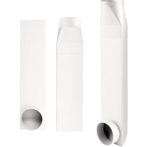 UD48S 4" Stainless Steel Dryer Vent Elbow - Flat Periscope for Whirlpool & All 4" Dryers, 90° to Straight Adjustable Dryer Duct (26-43in), Space Saving Vent Connector (White)