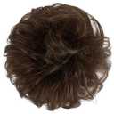 FESHFEN 100% Human Messy Bun - Human Hair Bun Real Elastic Scrunchies Hair Pieces Soft Fluffy Wavy Ponytail Extensions Updo Chignon Hairpieces for Women, Medium Chestnut Brown