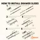 2 Pairs Full Extension Drawer Slides, 14 Inch Heavy Duty Drawer Runners, Side Mount Dresser Cabinet Rails, 1.77 Inch Width Slides for Kitchen Cabinet, 100LB(45kg) Capacity, Anti-Rust & Long-Lasting