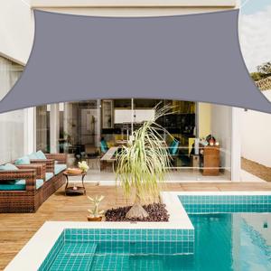 Neween Waterproof Shade Sails，Rectangle UV Block Light Grey Sun Shade Sail, Canopy for Outdoor Patio and Garden, Yard Activities (10'x13')