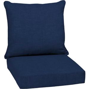 Arden Outdoor Deep Seat Cushion Set, 24 in x 24 in, Weather-Proof, Rain-Proof, Fade Resistant Patio Cushion for Chair, Sofa, and Couch Sapphire Blue Leala, 1 Pack