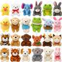 Yaliuliu Mini Stuffed Animals Bulk 24 Pack Tiny Plushies Keychain for Kids, Small Animal Plush Toys for Classroom Rewards, Birthday Party Favors, Claw Machine, Easter, Halloween & Christmas