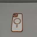 Caseative for iPhone 14 Plus Case,Glitter Bling Clear Magnetic Compatible with MagSafe Wireless Charging (Gold)