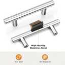 Probrico 20 Pack Polished Chrome Drawer Pulls 3" Hole Center, T Bar Stainless Steel Kitchen Cabinet Handles Dresser Pulls, Cabinet Hardware for Kitchen Bathroom, 5" Overall Length