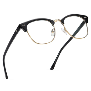 Blue Light Blocking Glasses Vintage Half Frame UV Clear Lens Anti Eyestrain Computer Gaming Glasses for Women Men