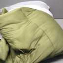 SLEEP ZONE Queen Size Comforter Set, Breathable Jersey Knit Soft Duvet Insert Set 3 Pieces Bedding Sets for Bedroom All Season, Green, 88"x88"