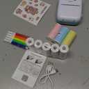 Mini Printer Portable, Inkless Sticker printer with 8 Rolls Paper, Bluetooth Wireless mini thermal printer Compatible with iOS + Android for Journal, Memo, Photo, Print Pod Gifts for Girls Kids