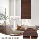 30''W X 72''H Cordless Bamboo Roman Shades for Interior Windows, Roll Up Bamboo Blinds with Valance, Light Filtering, Easy to Install, Coffee Color