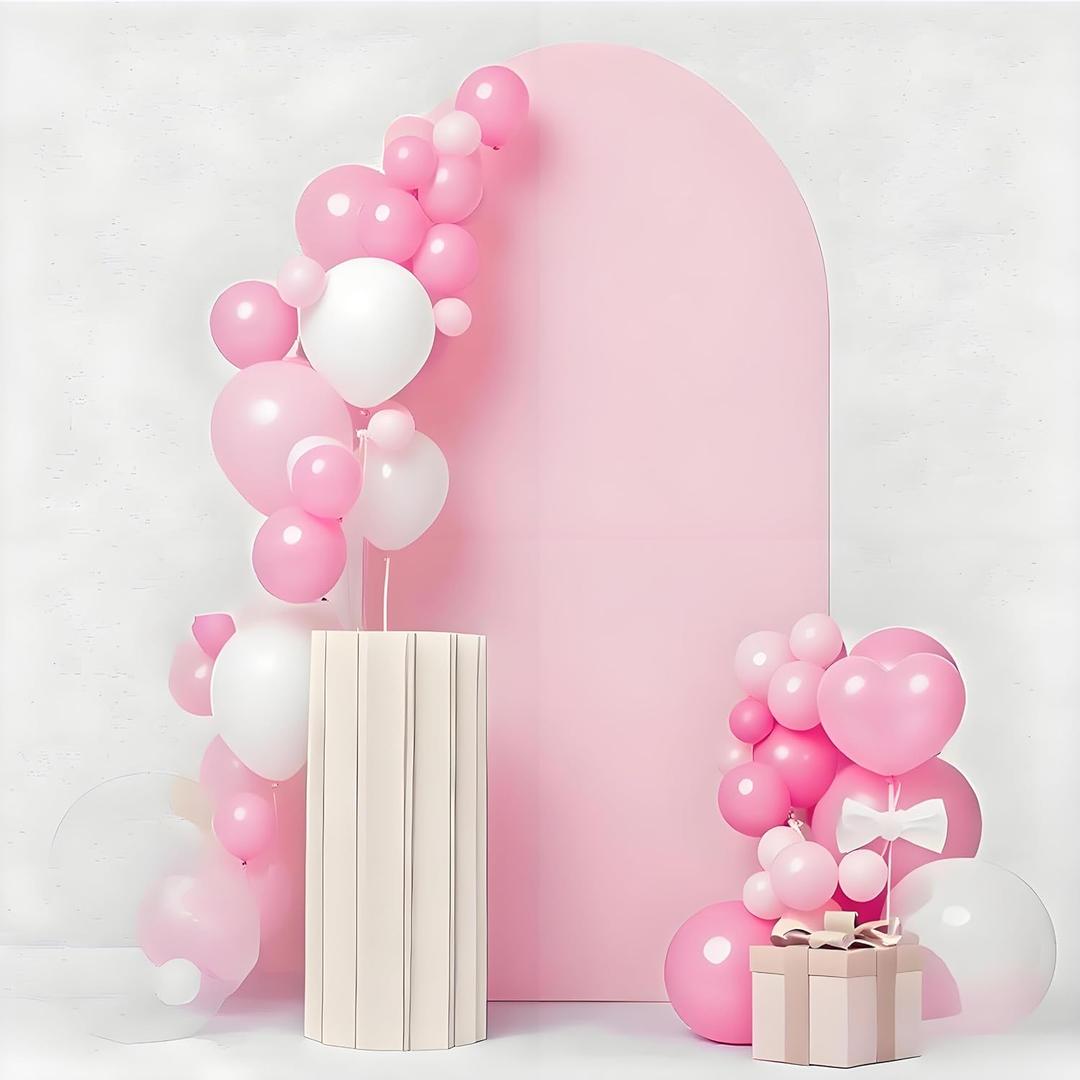 Pink Wedding Arch Cover With Stand - 7.2 FT, Perfect for Birthday & Wedding Decoration