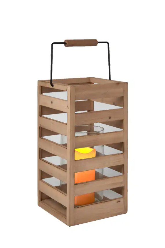 HD Designs Wood Lantern 14 in