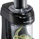 Hamilton Beach 3-in-1 Electric Vegetable Spiralizer for Veggie Noodles, Zoodle Maker & Slicer With 3 Cutting Cones for Spaghetti, Linguine, and Ribbons, 6-Cups, Black (70930)
