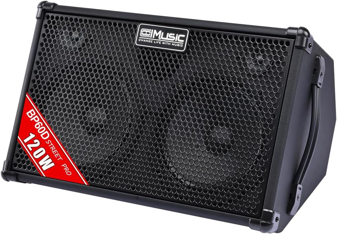 Coolmusic 120W Professional Acoustic Guitar Amp with Bluetooth | 7 Inputs, Studio-Grade Reverb/Chorus/Delay, 2-Band EQ 
